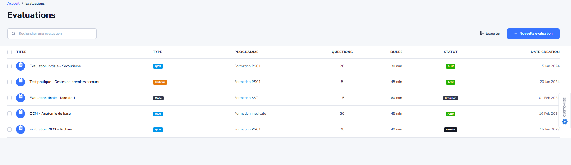 LearningTime - Module d'évaluations et quiz pour formation professionnelle