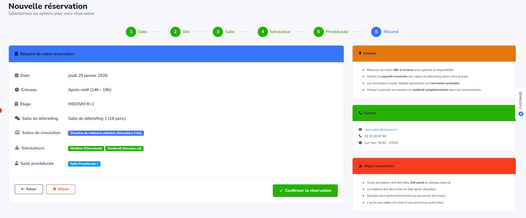 LearningTime - Détail d'une salle de formation